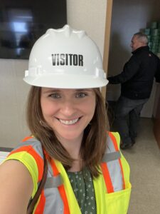 Katie without safety glasses