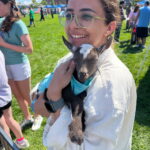 Felicity holding a goat
