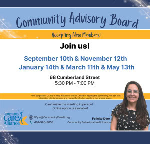 CAB invitation graphic with meeting dates