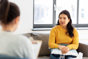 Community Health Worker educating a client.